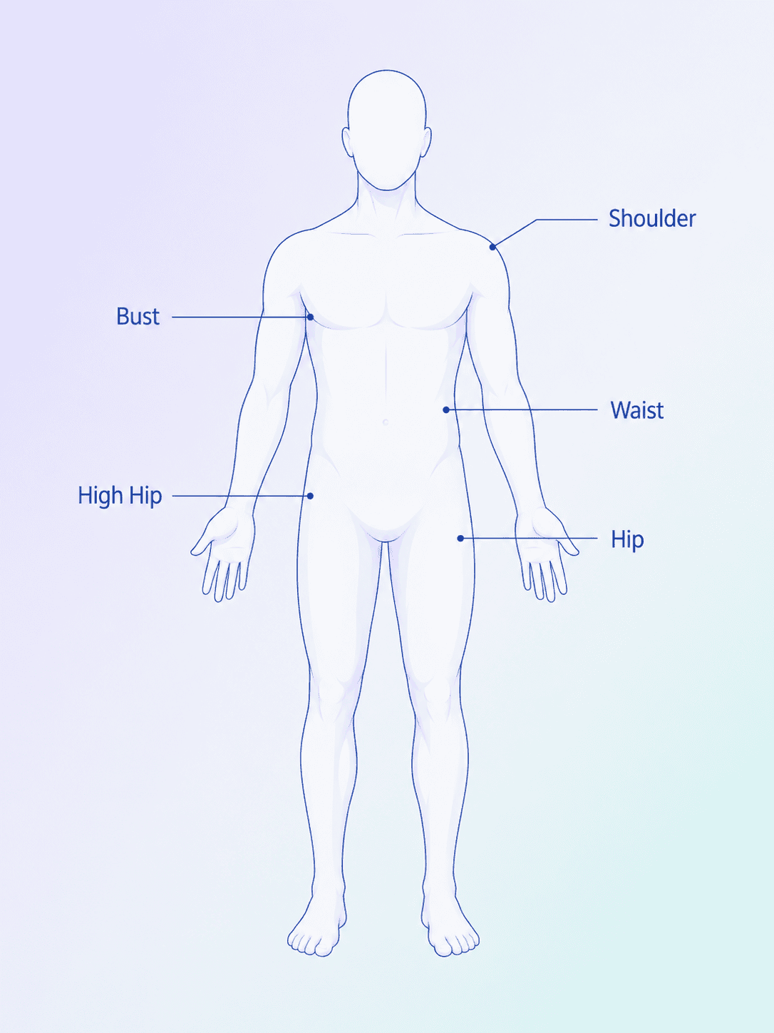 Body shape based on entered measurements